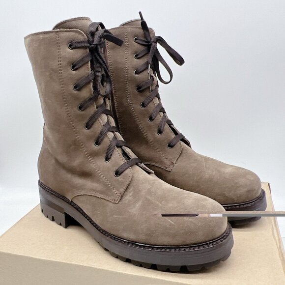 LA CANADIENNE BRITTANY WATERPROOF LUG LACE-UP BOOTS Light Brown US 10 NEW! $550 - Picture 2 of 11